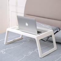Nampan Kasur Meja Lipat Laptop Belajar Portable Travel Abu Putih Makan