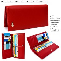dompet wanita lipat eco kartu kulit lacoste