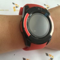 Promo Smartwatch V8 Red / Smart Watch V8 Bluetooth Sim Card Memory
