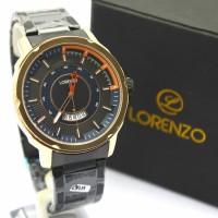 JAM TANGAN PRIA ANALOG LORENZO RANTAI BLACKROSE 1035 ORIGINAL