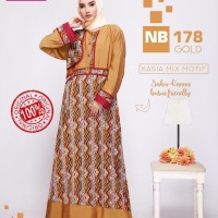 BARU Model Baju Pesta Muslim Nibras NB 178 Gold ORIGINAL