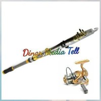 Paket Joran Pancing Laut Carbon Fiber Dan Reel 10 Bearing OP236 New