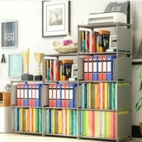 Rak buku portable 3 sisi 9 ruang serbaguna rak lemari sepatu RB3
