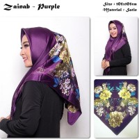 Zainab | Bunga | Bahan Satin | Pashmina/Hijab/Kerudung/Scarf/Jilbab
