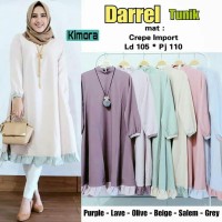 Tunik Darrel Tunic Wally Crepe Baju Kerja Atasan Wanita Muslim Casual