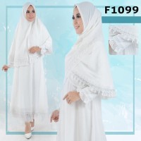 Gamis jubah abaya syari putih bahan sifon Limited