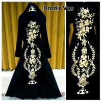 gamis abaya arab hitam vaz bordir Berkualitas