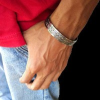 Gelang Pria Wanita Papua Monel Titanium Plat Etnik India ilf
