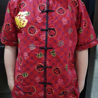 KUALITAS TERBAIK Gaun/Baju Imlek Cheongsam Pria Dewasa, bahan katun