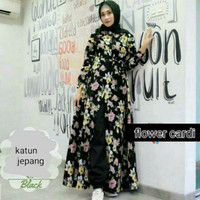 Baju gamis motif bunga /gamis katun jepang /gamis Muslimah