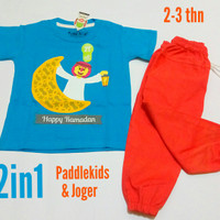 Stelan / setelan 2in1 baju muslim anak paddlekids & celana joger