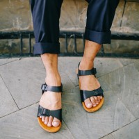 Jual SANDAL KULIT PRIA | NAVARA ALFRED BLACK | SANDAL BIRKENSTOCK Murah