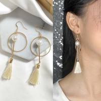 Anting Korea Multi Coloured Feather Earrings