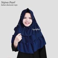Jual Hijab Instan Najwa Pearl / Bergo Mutiara Ruffle Murah