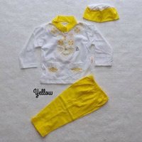 koko baju muslim anak bayi laki 0 1 2 3 4 5 6 7 8 9 10 11 bulan kuning