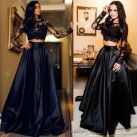 Gaun Pesta Black Dress Hitam Malam Prom Cocktail Baju Party Kostum Max