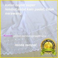 Mukenah MURAH Mukena Jumbo Putih Polos Renda Tempel Bahan Rayon Super