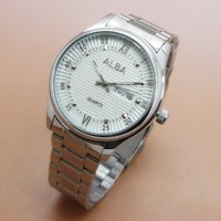 promo Jam Tangan Pria Arloji Cowok Alba A 7626 Man Rantai 5 warna Ter