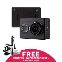 EXCLUSIVE Xiaomi Yi Action Cam 16mp Hitam Sandisk 16gb Waterproof Cas