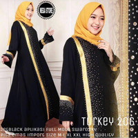 Dress Gamis Turkey 206 Bahan Jetblack