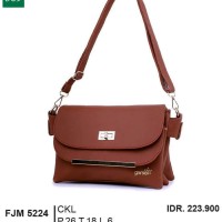 Tas Handbag Kasual Wanita coklat Garsel FJM 5224 ori original murah