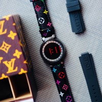 Jam Tangan Pria Wanita LV Louis Vuitton Digital Tali Kulit