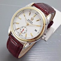 jual Jam Tangan Arloji Pria Cowok Rolex Oyster Chrono Detik Leather K
