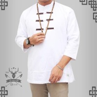 NEW BAJU KOKO PRIA MODEL KANCING CINA PUTIH TERLARIS