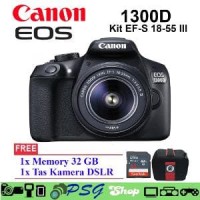 Canon EOS 1300D kit 18-55mm III Kamera DSLR Free Memory Asli