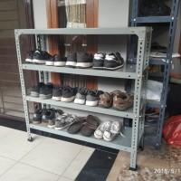 rak sepatu dari besi siku