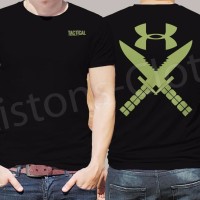 best seller Kaos under armour Tactical army UA hitam baju distro mili