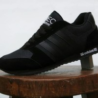 Sepatu Adidas Neo City Racer Full Black Hitam / kets casual sekolah