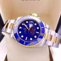 Jam Tangan Pria Mewah Rolex Submariner Two Tone Blue Dial