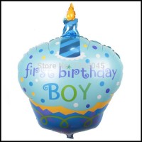 HARGA SPECIAL!! BALON PESTA MODEL KUE ULANG TAHUN - 10PCS - BLUE