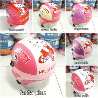 Helm motor hello kitty retro anak perempuan balita 1 2 3 4 5 tahun