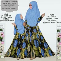 couple gamis abaya katun jepang ibu dan anak
