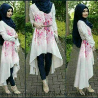 Baju setelan wanita muslim hijab Shafira harajuku