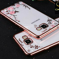 Samsung Galaxy A9 - C9 pro case casing hp cover ultrathin TPU FLOWER