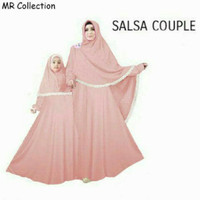 GAMIS IBU DAN ANAK MUKENA SYARI COUPLE KATUN PAKAIAN MUSLIM BAJU BUSAN