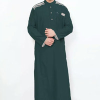 Jubah Cordova Hijau Botol Al Isra Pakaian Gamis Pria Muslim Hijau Tua