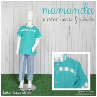 (2-3 tahun) size S Tosca Stripe Koko Anak Mamanda Baju Muslim Anak