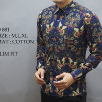 Jual Baju Batik Pria Slim Fit Modern lengan Panjang D161 Murah