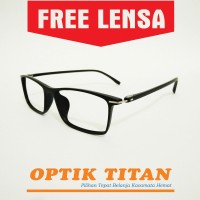 Frame Kacamata Minus Baca Pria Wanita Lentur 0170 Hitam Doff Murah