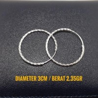 JUAL ANTING BULAT PERAK 925 LAPIS EMAS PUTIH/ANTING ANTING SILVER
