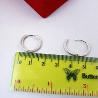 DISKON ANTING BULAT PERAK 925 / PERHIASAN ANTING SILVER LAPIS EMAS
