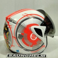 Terlaris Helm Gm Anak Transformer # 2 White/Orange