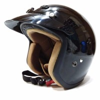 Helm Retro Helm Classic Helm Bogo Helm Vespa Ava Hitam Glossy BEST Q