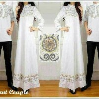 Gamis AULIA BAJU MUSLIM ELEGAN BORDIR WHITE COUPLE #EBC09