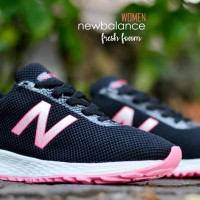 SEPATU WANITA NB CASUAL RUNNING FRESH FOAM HITAM PINK