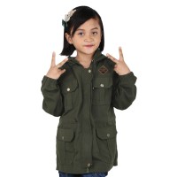 Jaket Parka Anak Perempuan Kanvas Hijau Ori Catenzo Junior - CNK 011